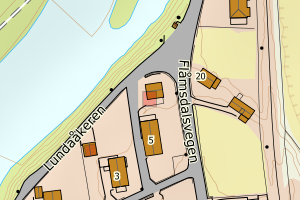 Kartbilde fra WMS-tjeneste av avviket