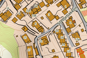 Kartbilde fra WMS-tjeneste av avviket