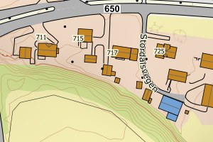 Kartbilde fra WMS-tjeneste av avviket