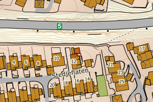 Kartbilde fra WMS-tjeneste av avviket