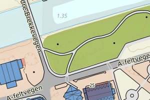 Kartbilde fra WMS-tjeneste av avviket