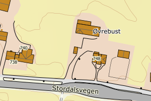 Kartbilde fra WMS-tjeneste av avviket