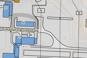 Kartbilde fra WMS-tjeneste av avviket