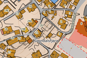 Kartbilde fra WMS-tjeneste av avviket