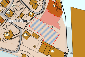 Kartbilde fra WMS-tjeneste av avviket