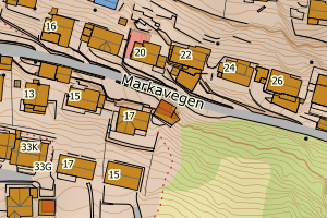 Kartbilde fra WMS-tjeneste av avviket
