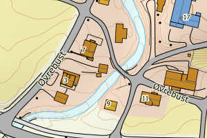 Kartbilde fra WMS-tjeneste av avviket