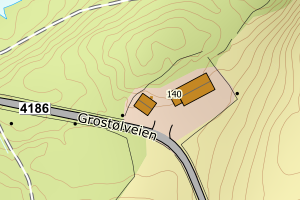 Kartbilde fra WMS-tjeneste av avviket