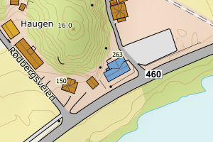 Kartbilde fra WMS-tjeneste av avviket