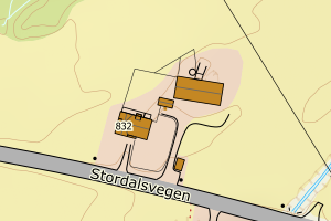 Kartbilde fra WMS-tjeneste av avviket