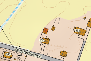 Kartbilde fra WMS-tjeneste av avviket