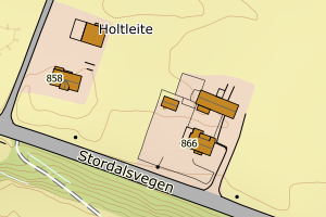 Kartbilde fra WMS-tjeneste av avviket