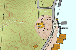 Kartbilde fra WMS-tjeneste av avviket