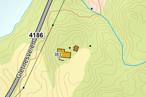Kartbilde fra WMS-tjeneste av avviket