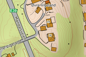 Kartbilde fra WMS-tjeneste av avviket
