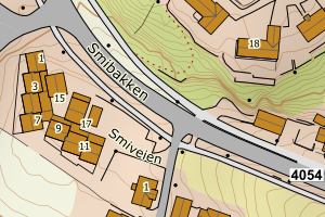 Kartbilde fra WMS-tjeneste av avviket