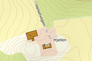 Kartbilde fra WMS-tjeneste av avviket