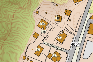 Kartbilde fra WMS-tjeneste av avviket