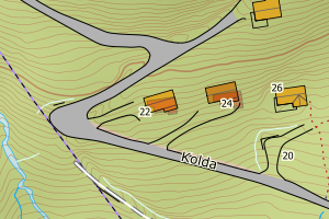 Kartbilde fra WMS-tjeneste av avviket