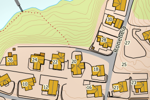 Kartbilde fra WMS-tjeneste av avviket