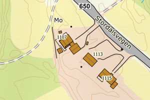 Kartbilde fra WMS-tjeneste av avviket