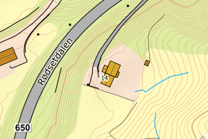 Kartbilde fra WMS-tjeneste av avviket