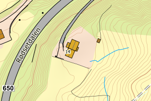 Kartbilde fra WMS-tjeneste av avviket