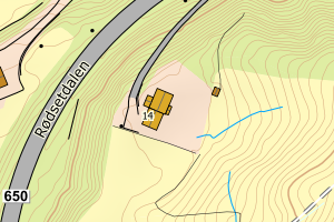 Kartbilde fra WMS-tjeneste av avviket