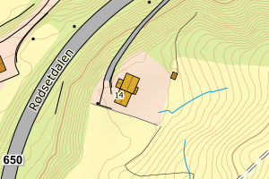 Kartbilde fra WMS-tjeneste av avviket