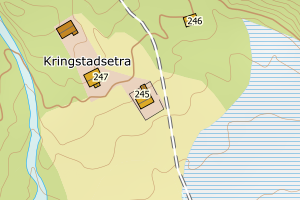 Kartbilde fra WMS-tjeneste av avviket