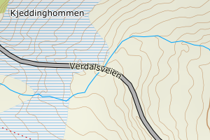 Kartbilde fra WMS-tjeneste av avviket