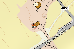 Kartbilde fra WMS-tjeneste av avviket