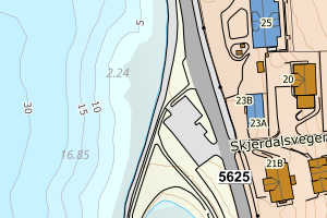 Kartbilde fra WMS-tjeneste av avviket