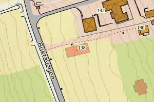 Kartbilde fra WMS-tjeneste av avviket