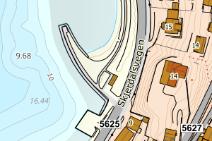 Kartbilde fra WMS-tjeneste av avviket