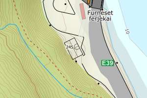 Kartbilde fra WMS-tjeneste av avviket