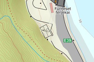 Kartbilde fra WMS-tjeneste av avviket