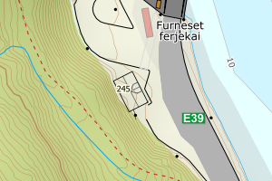 Kartbilde fra WMS-tjeneste av avviket