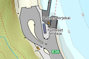 Kartbilde fra WMS-tjeneste av avviket