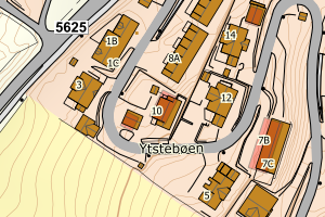 Kartbilde fra WMS-tjeneste av avviket