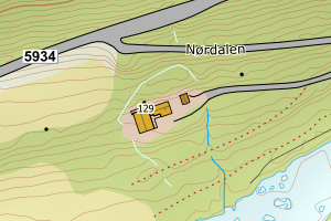 Kartbilde fra WMS-tjeneste av avviket