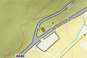 Kartbilde fra WMS-tjeneste av avviket