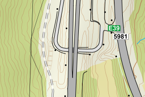 Kartbilde fra WMS-tjeneste av avviket