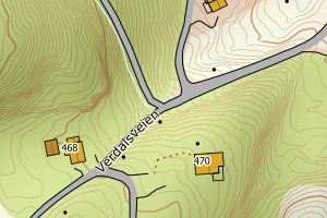 Kartbilde fra WMS-tjeneste av avviket