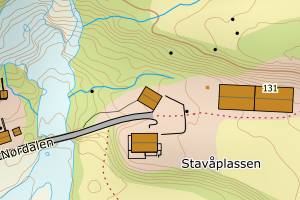 Kartbilde fra WMS-tjeneste av avviket