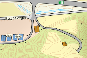 Kartbilde fra WMS-tjeneste av avviket