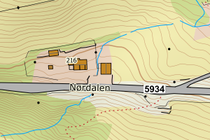 Kartbilde fra WMS-tjeneste av avviket