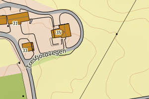 Kartbilde fra WMS-tjeneste av avviket