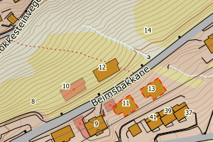 Kartbilde fra WMS-tjeneste av avviket