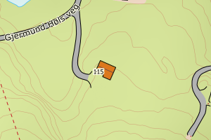 Kartbilde fra WMS-tjeneste av avviket